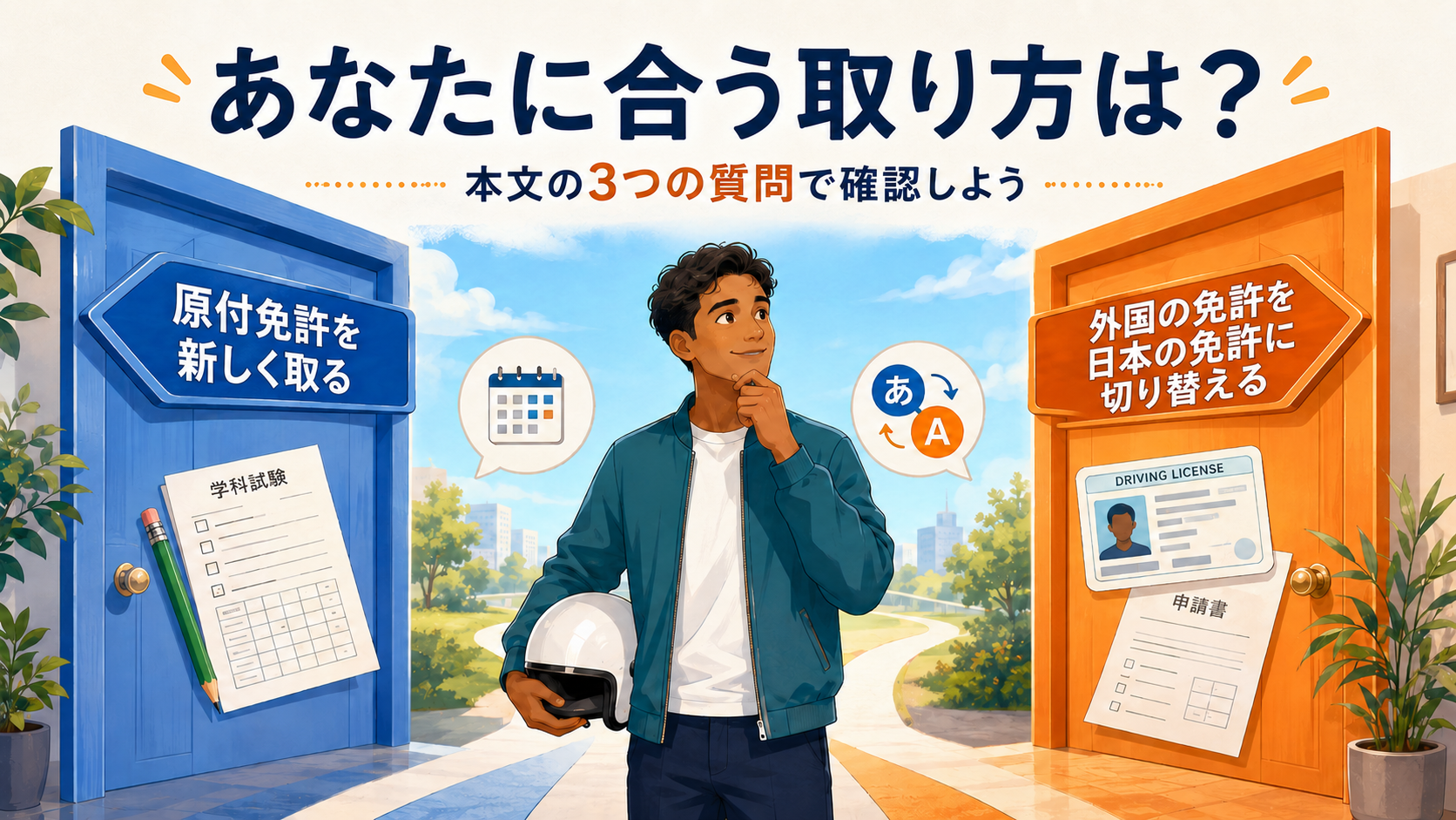 原付免許を新しく取る方法と外国の免許を切り替える方法の選び方